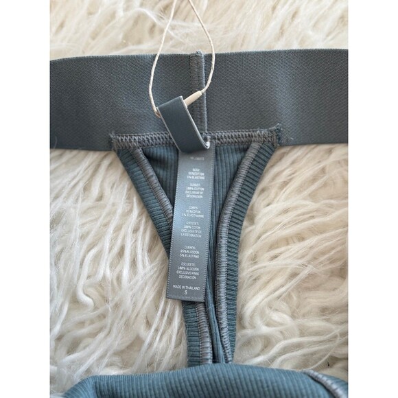 Skims Cotton Rib Thong Kyanite Size Small - Picture 6 of 7